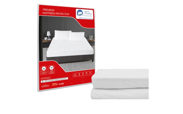 Turkish Cotton Blend Mattress Protector Providing Reliable Waterproof Overlay Flexibility Moisture Protection Care for Skin Mattress Cover, White, White, King