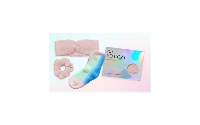  Intimates Cozy Sock, Headband & Scrunchie Set, Pink