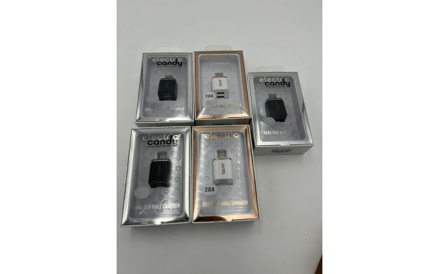  Electric Candy 2.0a Dual USB Wall Charger, Black