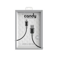 Tzumi Electric Candy Micro-usb Charging Cable, Gray, 3 Ft.
