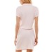 Juniors’ Button-Front Top & Skirt Set, Light Pink/M