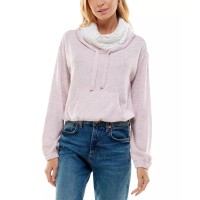Ultra Flirt Juniors’ Funnel-Neck Sherpa Hacci Top, Taupe, XS