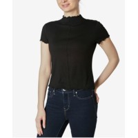 Ultra Flirt Juniors Mock-Neck Tops, Black, Small