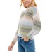  Juniors’ Ombre Mock-Neck Sweater, Lavender Quartz Spacedye, X-Large