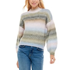 Ultra Flirt Juniors’ Ombre Mock-Neck Sweater, Lavender Quartz Spacedye, X-Large