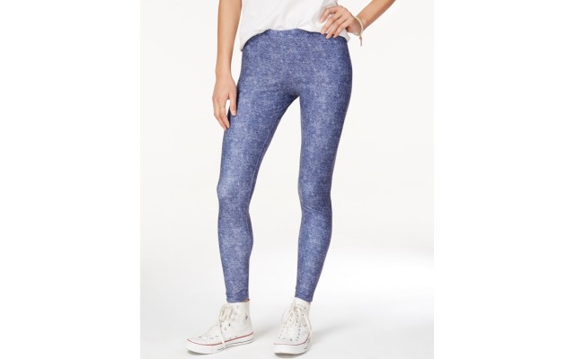  Juniors’ Printed Leggings, Blue, Small