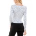  Juniors’ Ruched Keyhole Top, Blue, Small