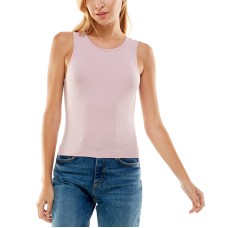 Ultra Flirt Juniors’ Seamless Ribbed Tank, Pink, Large