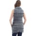  Juniors’ Sleeveless Cowl-Neck Tunic, Heather Grey/Black, X-Large