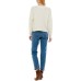  Juniors’ Textured V-Neck Sweater (White, S)