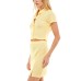  Womens Juniors’ Button-Front Top & Skirt Set, Light Yellow/L