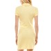  Womens Juniors’ Button-Front Top & Skirt Set, Light Yellow/L