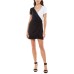  Womens Juniors’ Colorblocked Dress, Black/White-L