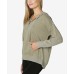  Womens Juniors’ Oversized Quarter-Zip Hoodie, Vetiver, Medium