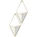  Trigg Hanging Planter Vase & Geometric Wall Decor Container – Great For Succulent Plants, Air Plant, Mini Cactus, Faux Plants and More, Concrete Resin/Copper (Set of 2)