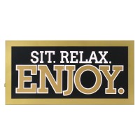 UNIEK CRAFTS CO. 6” x 12″ Enjoy Light Up Art – Gold
