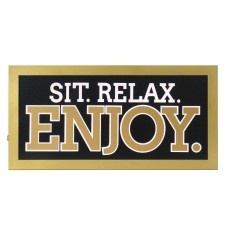 UNIEK CRAFTS CO. 6” x 12″ Enjoy Light Up Art – Gold