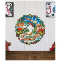 Up Up Wreath Christmas Door Decor by G. DeBrekht