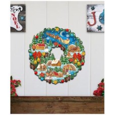 Up Up Wreath Christmas Door Decor by G. DeBrekht