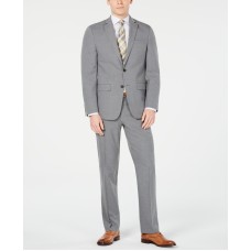 Van Heusen Men’s Stretch Performance Button Two Piece Business Suit Jacket and Pants, Grey, 42 Tall
