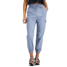 Vanilla Star Juniors’ Smocked-Waist Jogger Pants, Azure Blue, XL