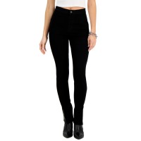 Vanilla Star Juniors’ Split-Hem Stretch Skinny Jeans – Black, X-Small