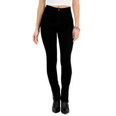 Vanilla Star Juniors’ Split-Hem Stretch Skinny Jeans – Black, X-Small