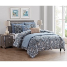 Vcny Home Valore 8-Pc. Full/Queen Comforter & Coverlet Set Bedding, Navy