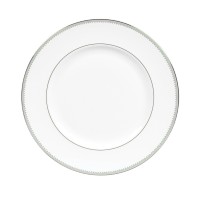 Vera Wang Wedgwood Dinnerware, Grosgrain Dinner Plate, White/Silver, 10.75″