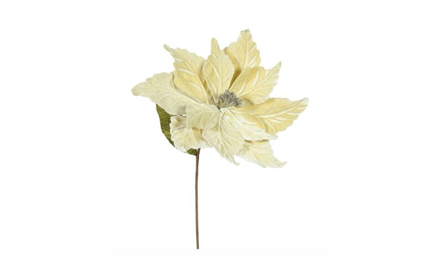  22″ Champagne Poinsettia 6 Pack Artificial Christmas Flower, Beige
