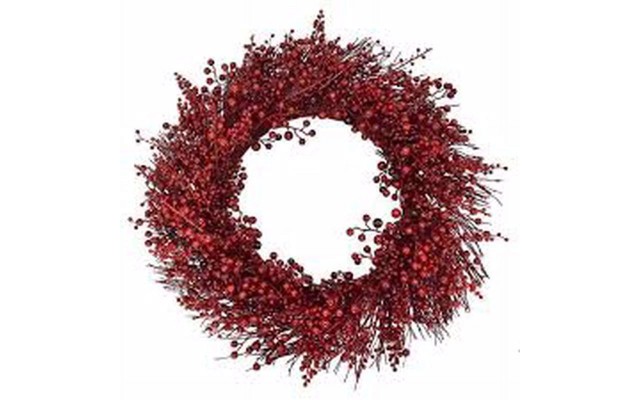  28″ Artificial Red Berry Wreath. Incorporate a pop of Color into Your Holiday Decorating Projects with red Berries. This Wreath is Indoor and Outdoor Safe.