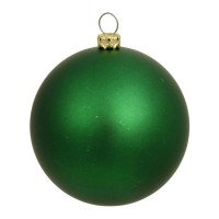 Vickerman 4″ Green Matte Ball Ornament, 6 per Bag