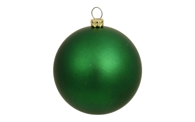  4″ Green Matte Ball Ornament, 6 per Bag
