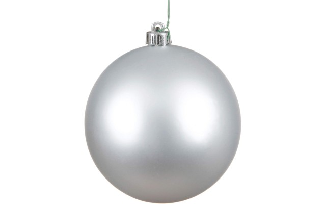  6″ Silver Matte Ball Christmas Ornament, 4 per Box
