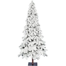 Vickerman 7′ Flocked Spruce Artificial Christmas Tree, Unlit – Snow Covered Faux Tree – Seasonal Indoor Home Decor