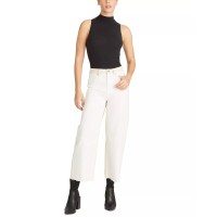Vigoss Jeans Womens Jett Two Tone Crop Jeans, Creme, 27