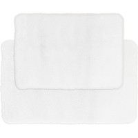 Villa Luxe Pure Bath 2 Piece Faux Fur Bath Rug Set, 20 x 32 and 17 x 24, Ivory