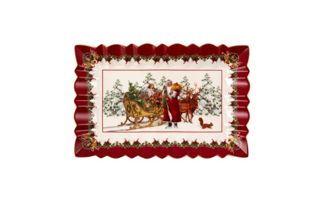 Villeroy & Boch Toy’s Fantacy Rectangular Cake Plate Santa with Sleigh