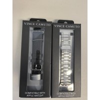 Vince Camuto 2Pack Watch Bands Compatible with Apple Watch 42/44/45mm, Black/Stainless Steel