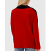  Asymmetrical Colorblocked Sweater, Vermillion, X-Small