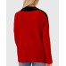  Womens Asymmetrical Colorblocked Sweater, Black/Red, Large