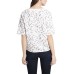  Womens Elbow Sleeve French Terry Snake Print Top, Pearl Ivory, Small