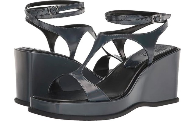  Women’s Fetemee Ankle Strap Wedge Sandal, Gunmetal, 8