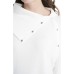  Womens Foldover Neck Long Sleeve Top, White, XS