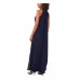  Women’s Halter Tie-Back Wide-Leg Jumpsuit, Navy, Large