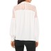  Women’s Lace Dressy Blouse, Ivory, Small