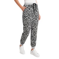 Vince Camuto Women’s Leopard Comfy Jogger Pants, Gray, Large