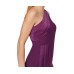  Womens One-Shoulder Side-Pleated Gown Dress, Purple/10