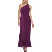 Vince Camuto Womens One-Shoulder Side-Pleated Gown Dress, Purple/10