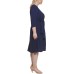  Womens Plus Size Faux-Wrap Dress, Navy/22W